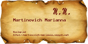 Martinovich Marianna névjegykártya